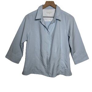 Royal Robbins Shirt Womens Medium Sky Blue Long Sleeve Button Up Outdoor Hiking
